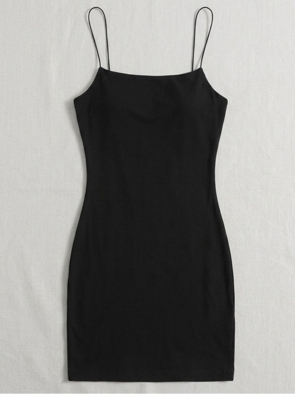 Zara Black Bodycon Mini Dress Spaghetti Strap Cami Stretch Small NWT